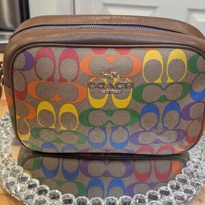 Coach Jaimie Rainbow Signature Canvas Camera Bag GUC
